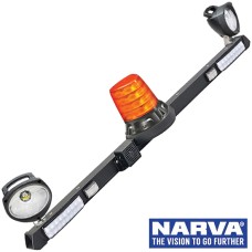 Narva Utility Bar with LED Rotating Beacon & ‘Mini Senator’ LED Work Lamps with Handles - 1.2m